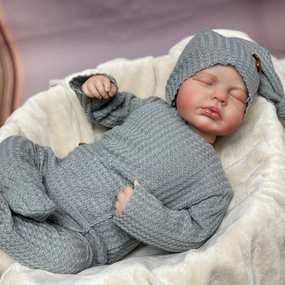 20 Zoll lebensechte Reborn-Puppe mit geschlossenen Augen Zwillingsschwestern-Loulou