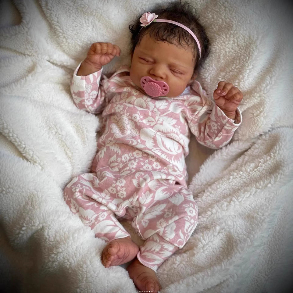 48cm Lebensechte Dunkle Haut Schlafende Pasacale Reborn Baby