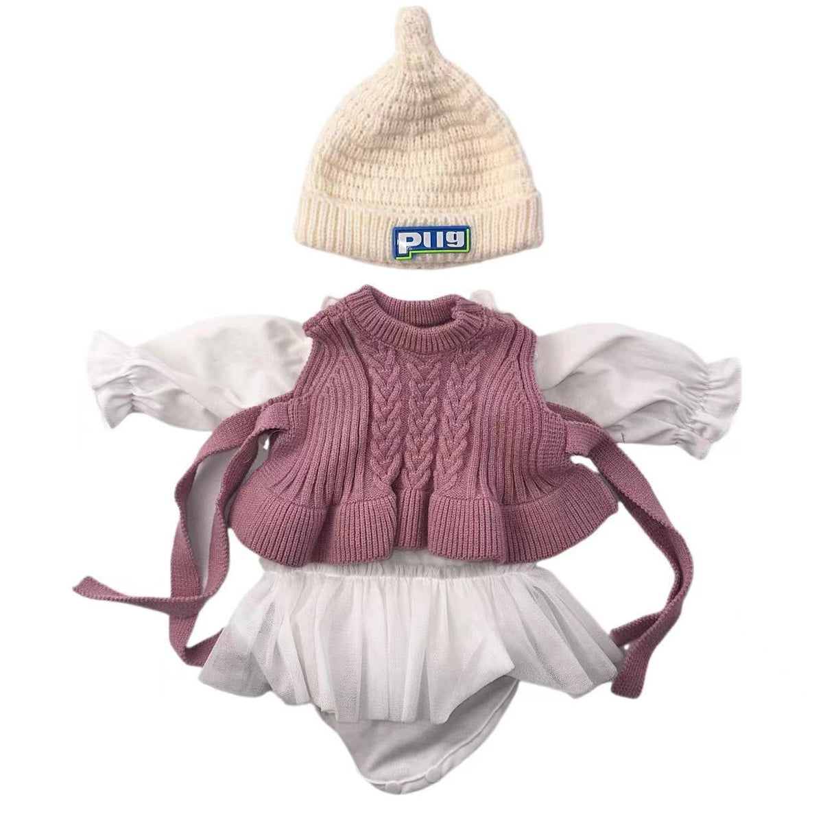 2-teiliges Kleid und Hut-Set für 21-22 Zoll Reborn Puppen