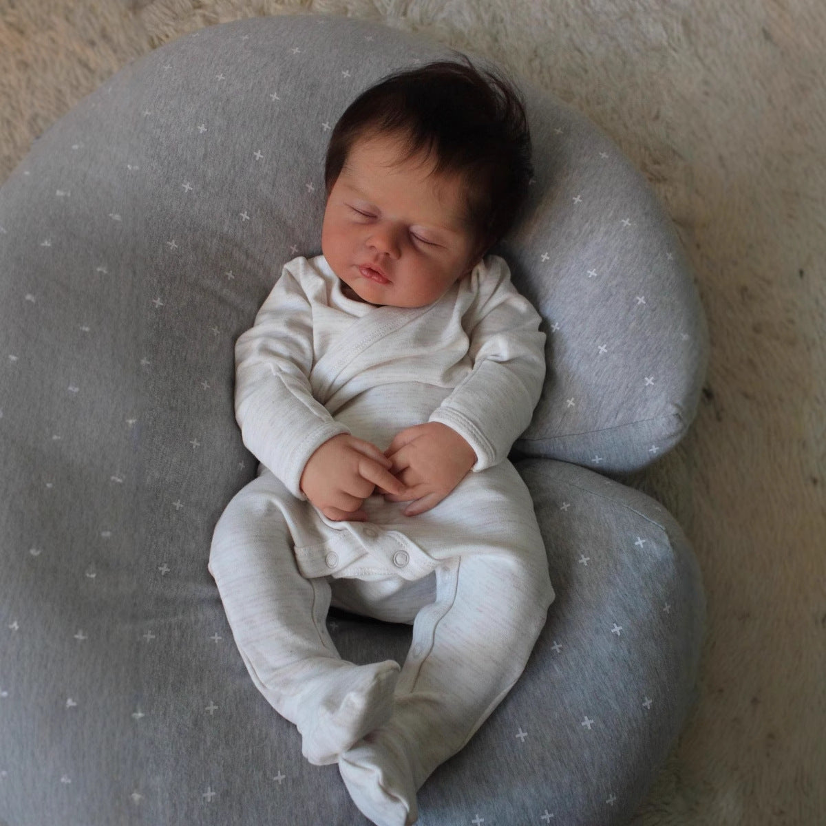 19 Zoll lebensechte geschlossene Augen weicher Körper Reborn Puppe-Zain