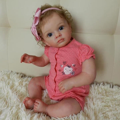 24 Zoll Renee Reborn babypuppen mit blondem Haar und offenen Augen