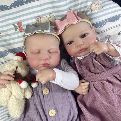 20 Zoll lebensechte Reborn-Puppe Zwillinge Schwestern-Loulou