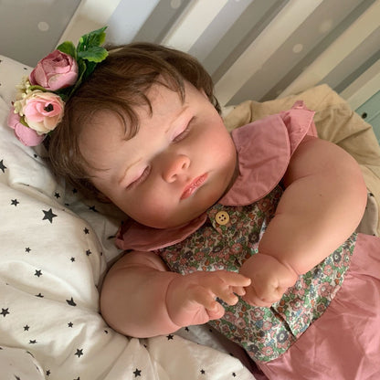 Realistische 60cm kuschelige Reborn Puppe mit geschlossenen Augen – Joseph