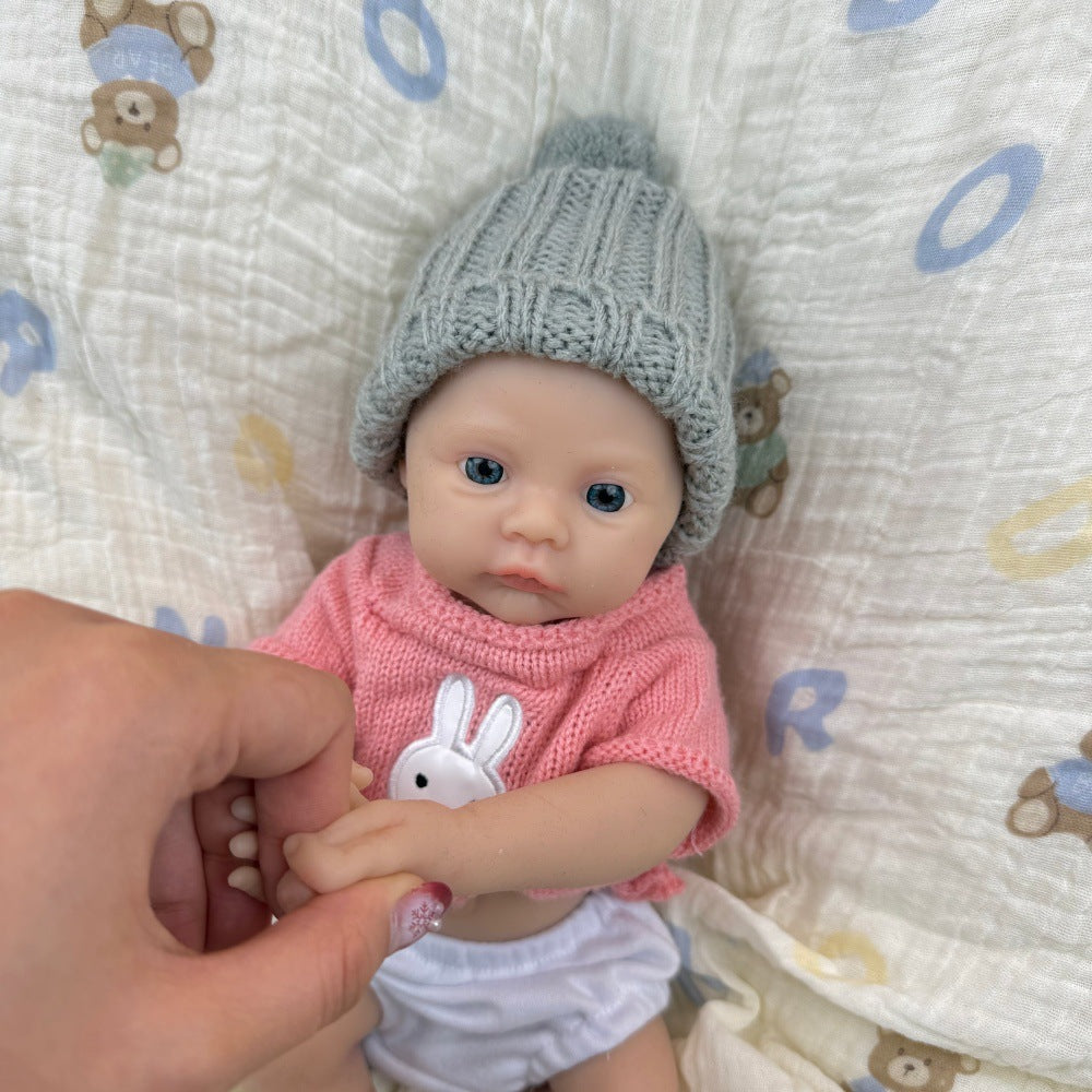 30 cm vollständig aus Silikon gefertigtes Reborn-Baby Meadow Mädchen in rosa Kleidung
