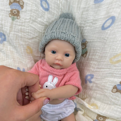 30 cm vollständig aus Silikon gefertigtes Reborn-Baby Meadow Mädchen in rosa Kleidung