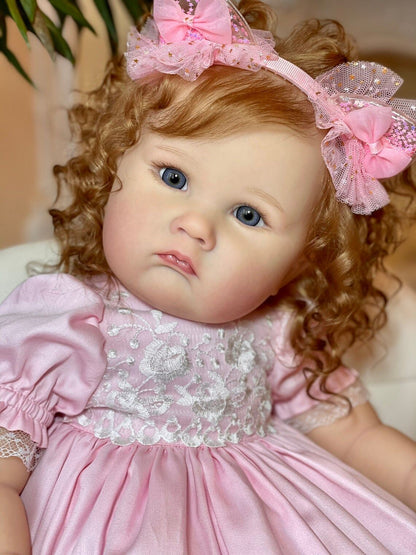 60 cm Zone Reborn Puppe mit offenen Augen und braunen Haaren - Charlotte