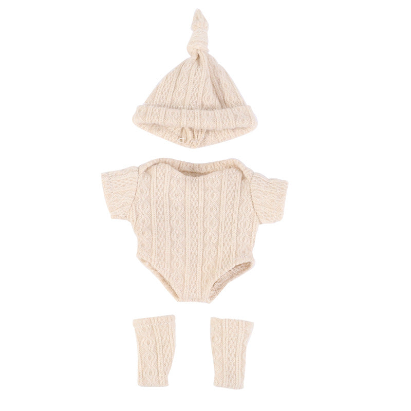 Einfarbiger Body Mütze und Socken 3-teiliges Set für 20cm Puppen
