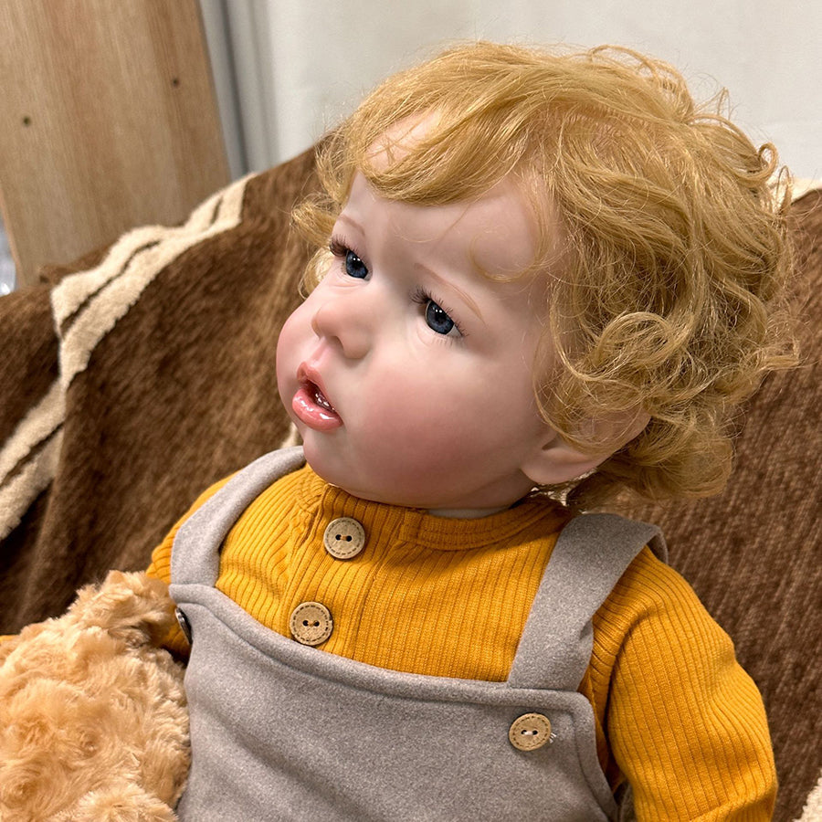 22 Zoll süße Reborn-Babypuppe mit blondem Haar - Liam