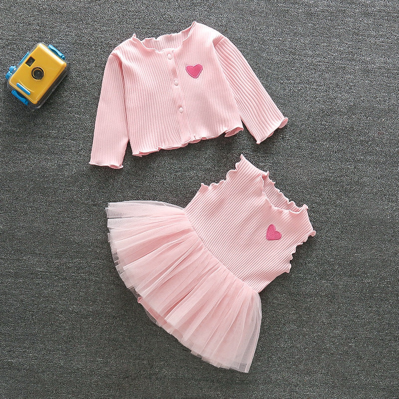 Süßes Jumpsuit-Kleid 2-teiliges Set für 22-24 Zoll Puppen