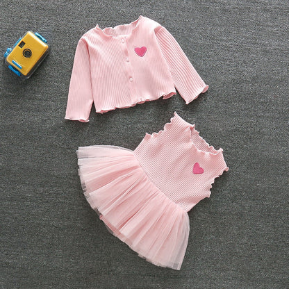 Süßes Jumpsuit-Kleid 2-teiliges Set für 22-24 Zoll Puppen