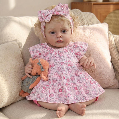 19 Zoll blonde Chloe Reborn Puppe im Blumenkleid
