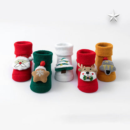 Herbst- und Winter-Baumwoll-Fleece-gefütterte lockere niedliche Puppen-Weihnachtsstrümpfe