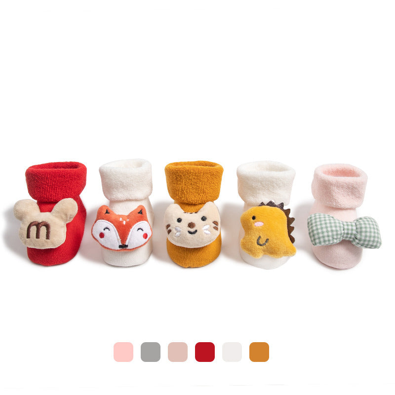 Winterwarme süße Cartoon-Puppen-Babysocken