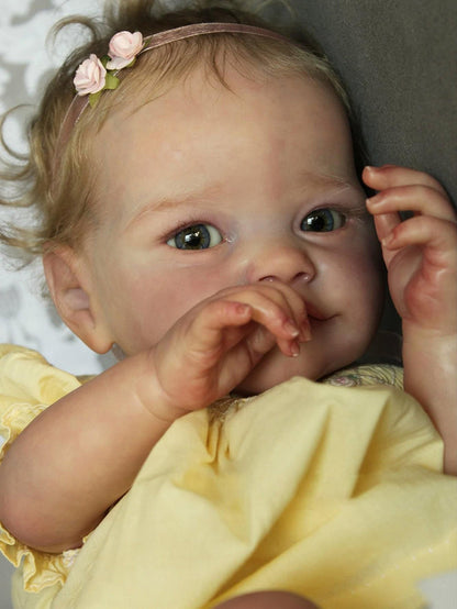 24 Zoll Darcy Augen auf lebensechte Reborn Puppe mit Haaren