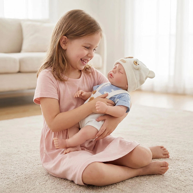 30 cm Loulou Reborn-Babypuppe aus Vollsilikon im Bärenkostüm