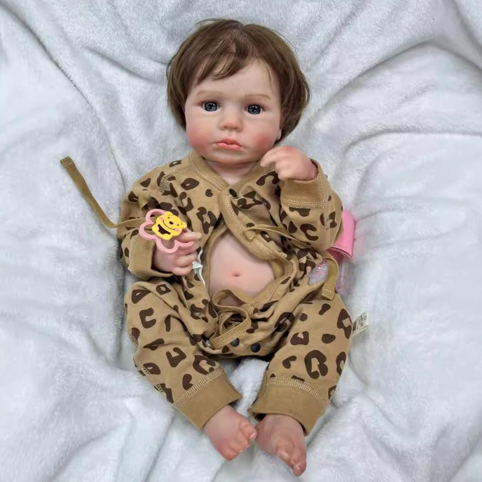 20 Zoll (ca. 50 cm) Reborn Puppe mit kurzen Haaren und offenen Augen Junge/Mädchen - Loulou