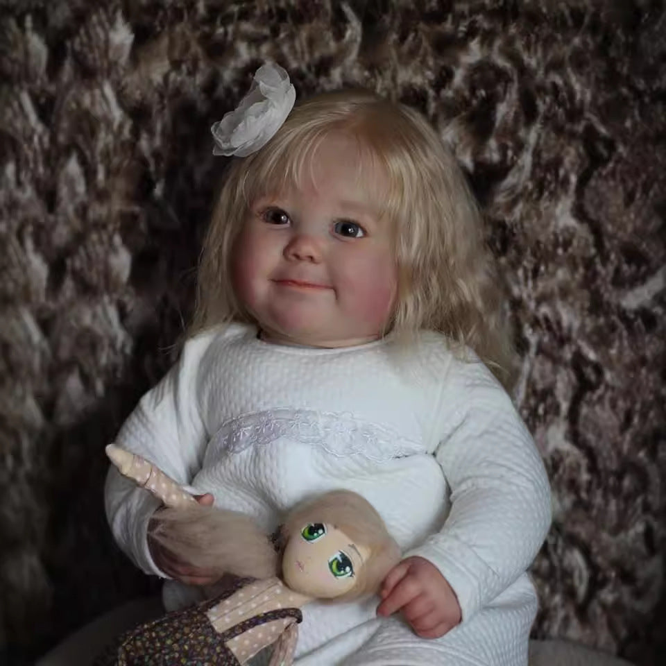 May 60 cm offene Augen blondes Haar Reborn Puppe-June Awake