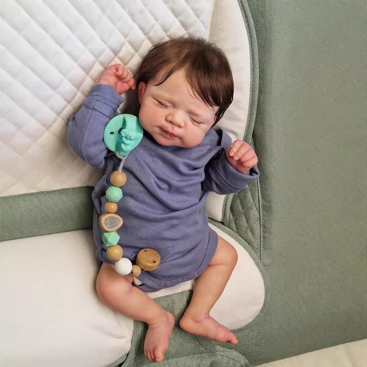 19 Zoll Nicola lebensechte Reborn-Puppe mit geschlossenen Augen - Pascale
