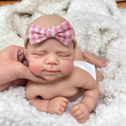 30cm lebensechte Reborn-Puppe Pascale aus Vollsilikon mit geschlossenen Augen