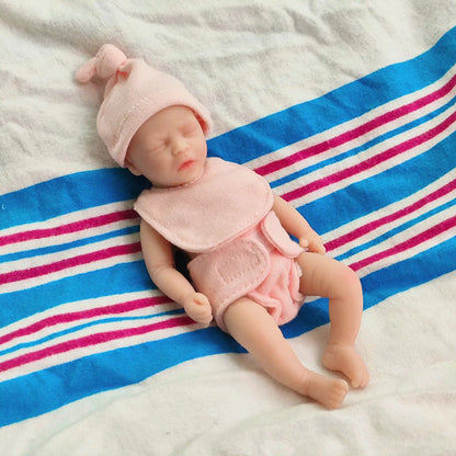 6 Zoll/15 cm geschlossene Augen Mini Vollsilikon Reborn Puppe Mädchen/Junge Darren