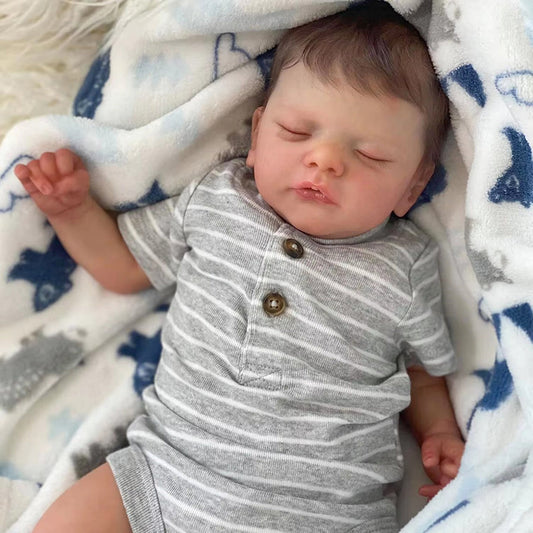 18 Zoll Greg lebensechte Reborn-Puppe mit geschlossenen Augen - Sam