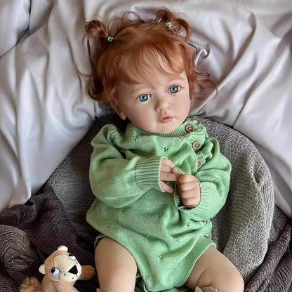 24 Zoll/60 cm realistische Anna Reborn Babypuppen mit roten Haaren-Ayana