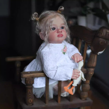 24 Zoll/60 cm Sally Wiedergeborene Mädchenpuppen mit lockigem Haar und offenen Augen
