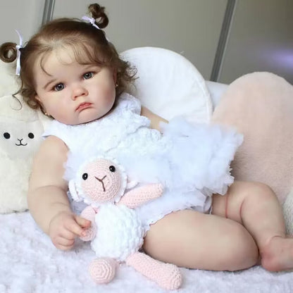 60 cm Reborn Susan-Puppe mit offenen Augen und braunem Haar
