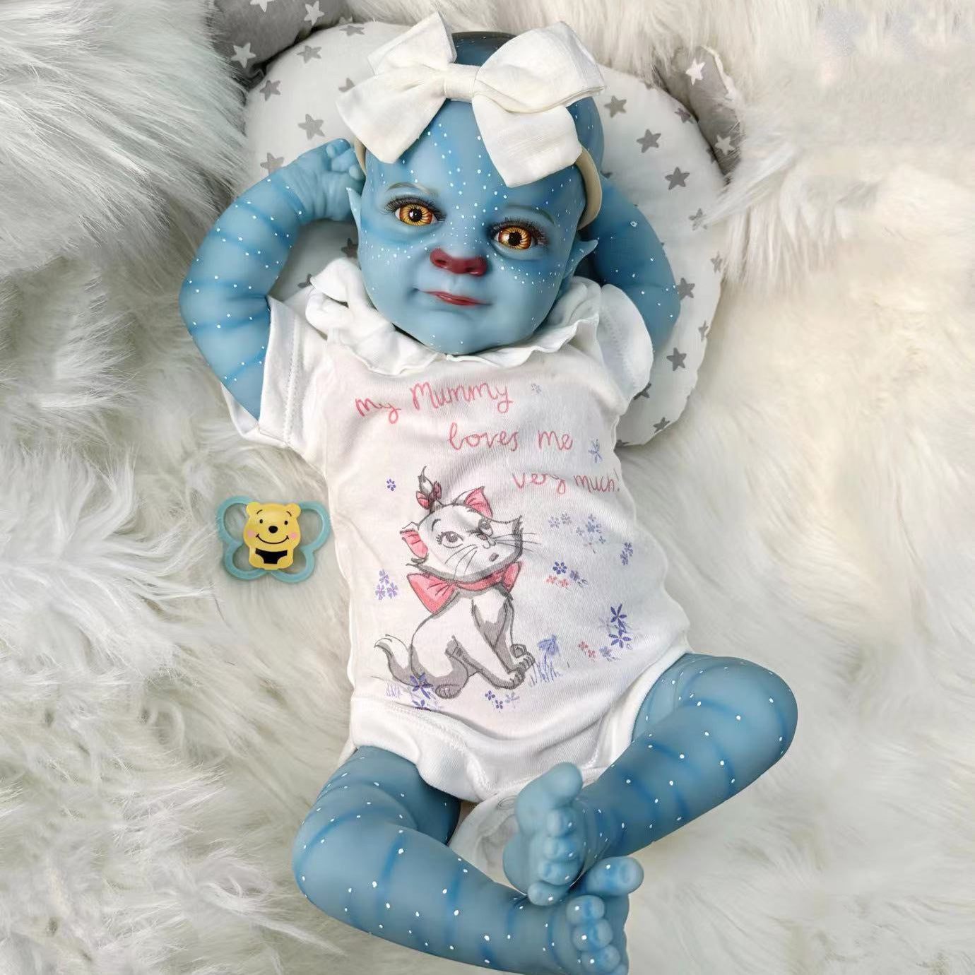 19 Zoll Avatar Reborn Puppen mit offenen Augen und Stirnband - Felicia