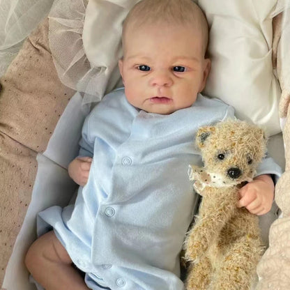 Hilda 19 Zoll realistische Reborn Puppe mit offenen Augen und gezeichneten Haaren - Elijah
