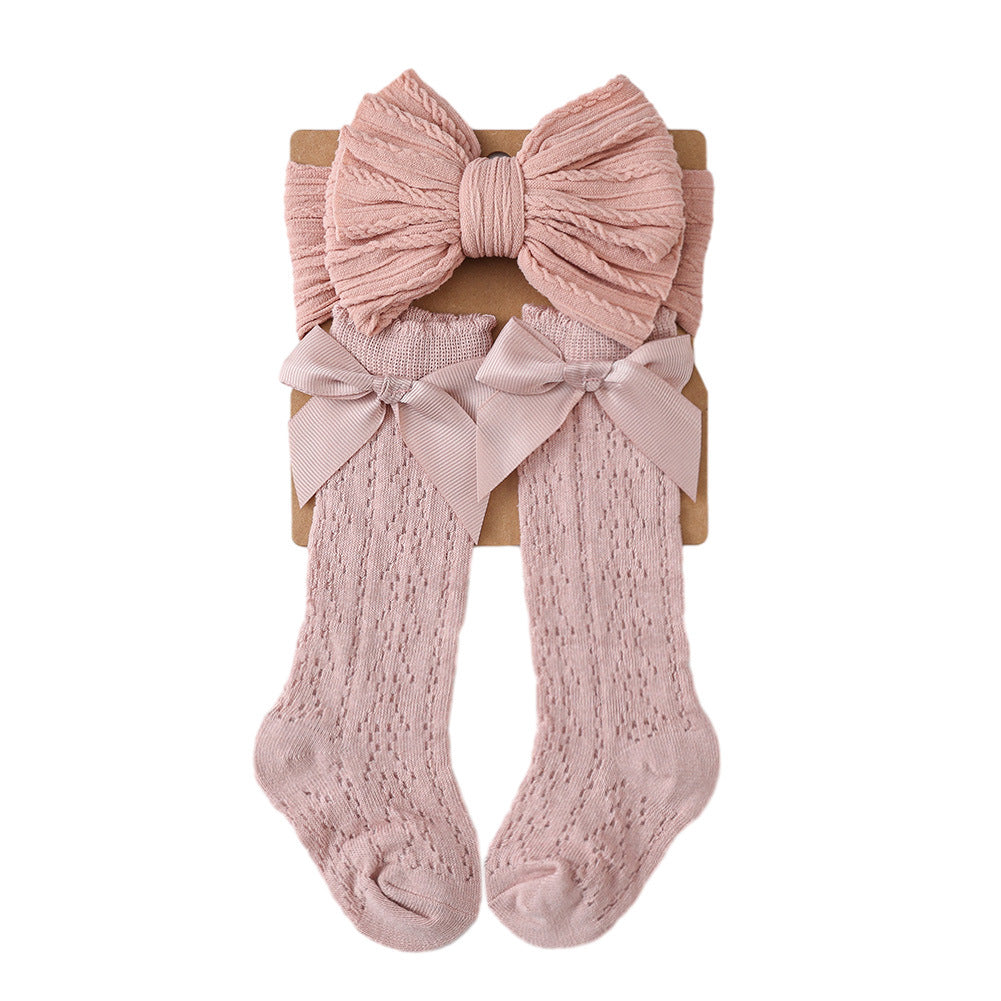 Schleifen-Haarreif und Socken 2-teiliges Set für 43-60cm Puppen