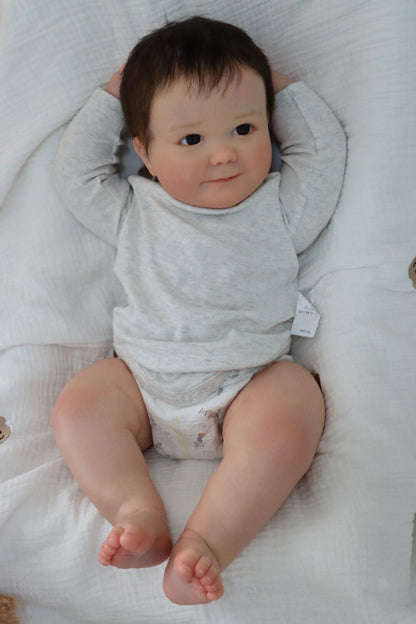 Erica 60 cm offene Augen kurzes Haar Reborn Puppe-June Awake