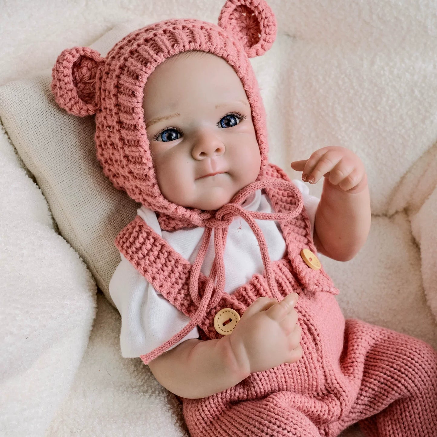 19 Zoll Dora Blaue Augen Reborn Babypuppen Mädchen-Bettie