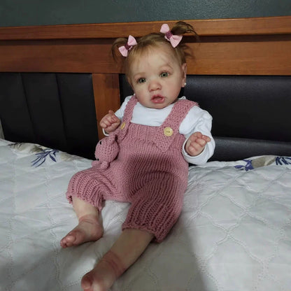 22'' Realistische Kätzchen mit offenen Augen Reborn Babypuppe Mädchen - Saskia