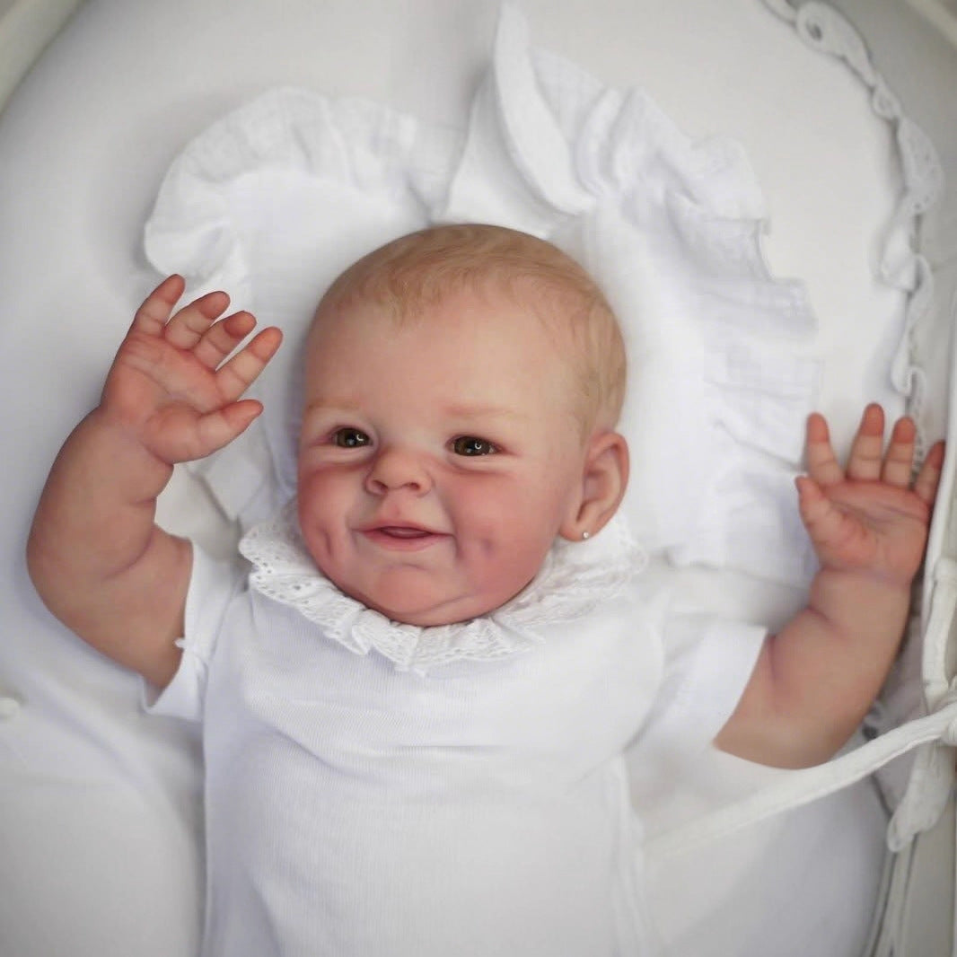 55cm offene Augen weicher Körper Lächeln Reborn Babypuppe - Shaya