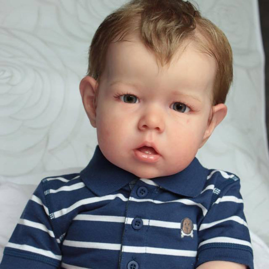 20 Zoll Cyril Reborn Puppenjungen mit kurzen Haaren und offenen Augen