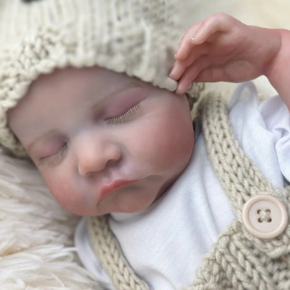 18 Zoll lebensechte Reborn-Puppe mit geschlossenen Augen – Junge Levi