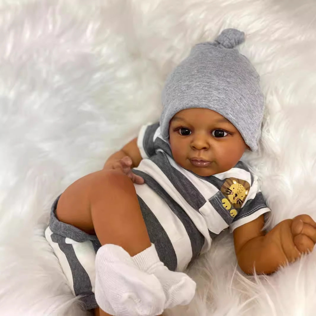 Clara 23 Zoll realistische afroamerikanische Rebornpuppen mit offenen Augen - Jaylan
