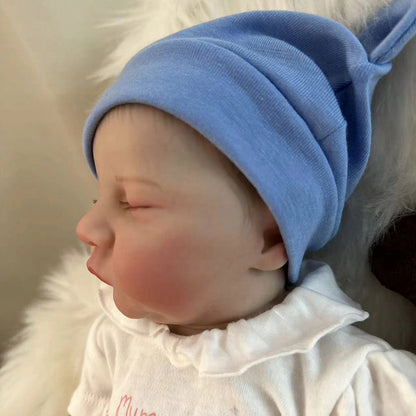 18 Zoll lebensechte Reborn Puppen Jungen/Mädchen mit geschlossenen Augen- Levi