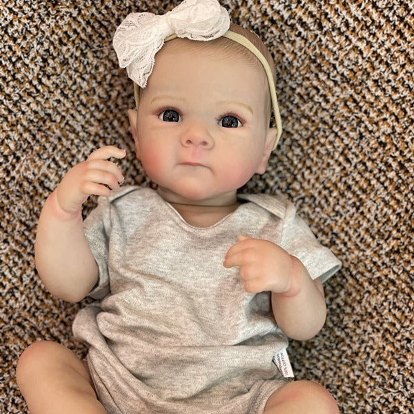 18 Zoll Yvette offene Augen Reborn Babypuppe Mädchen in grauer Kleidung-Bettie