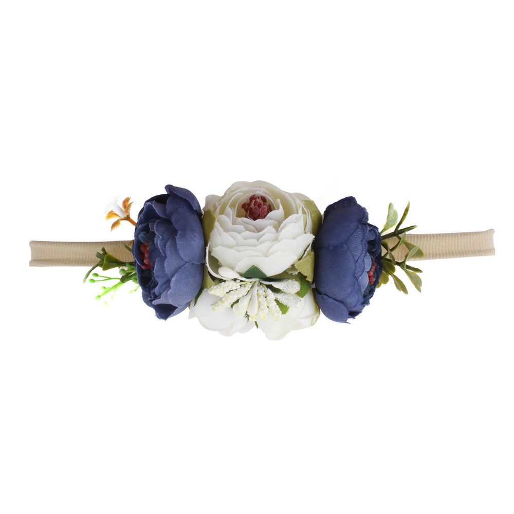 Pastoral elastisches Nylon-Blumen-Baby-Stirnband