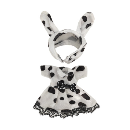 Cartoon-Kleid und Stirnband für 6 Zoll (15 cm) Mini Reborn Puppen