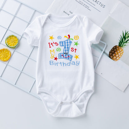 Zweiteiliges Set aus karierten Shorts mit Cartoon-Stickerei und kurzen Ärmeln für Puppen von 56-61 cm