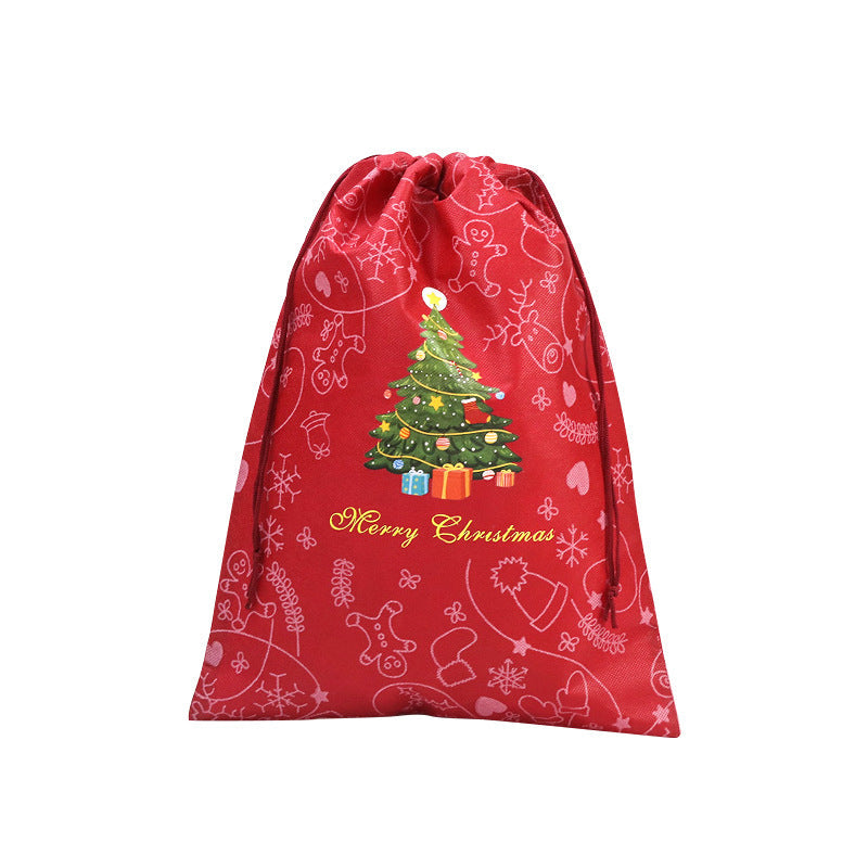 Weihnachts-Geschenkbeutel aus Vliesstoff mit Kordelzug