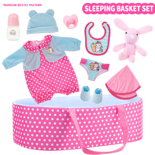Gepunktetes Tuch, Tragetasche und Zubehör für 16-18 Zoll Puppen