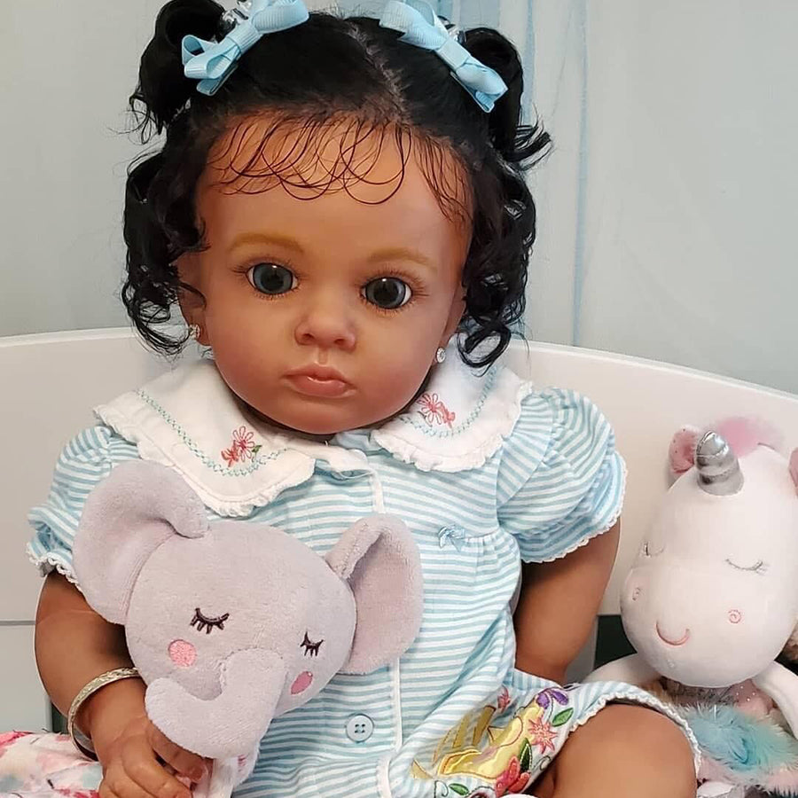 24 Zoll Penny dunkelhäutige Reborn Puppen-Tutti