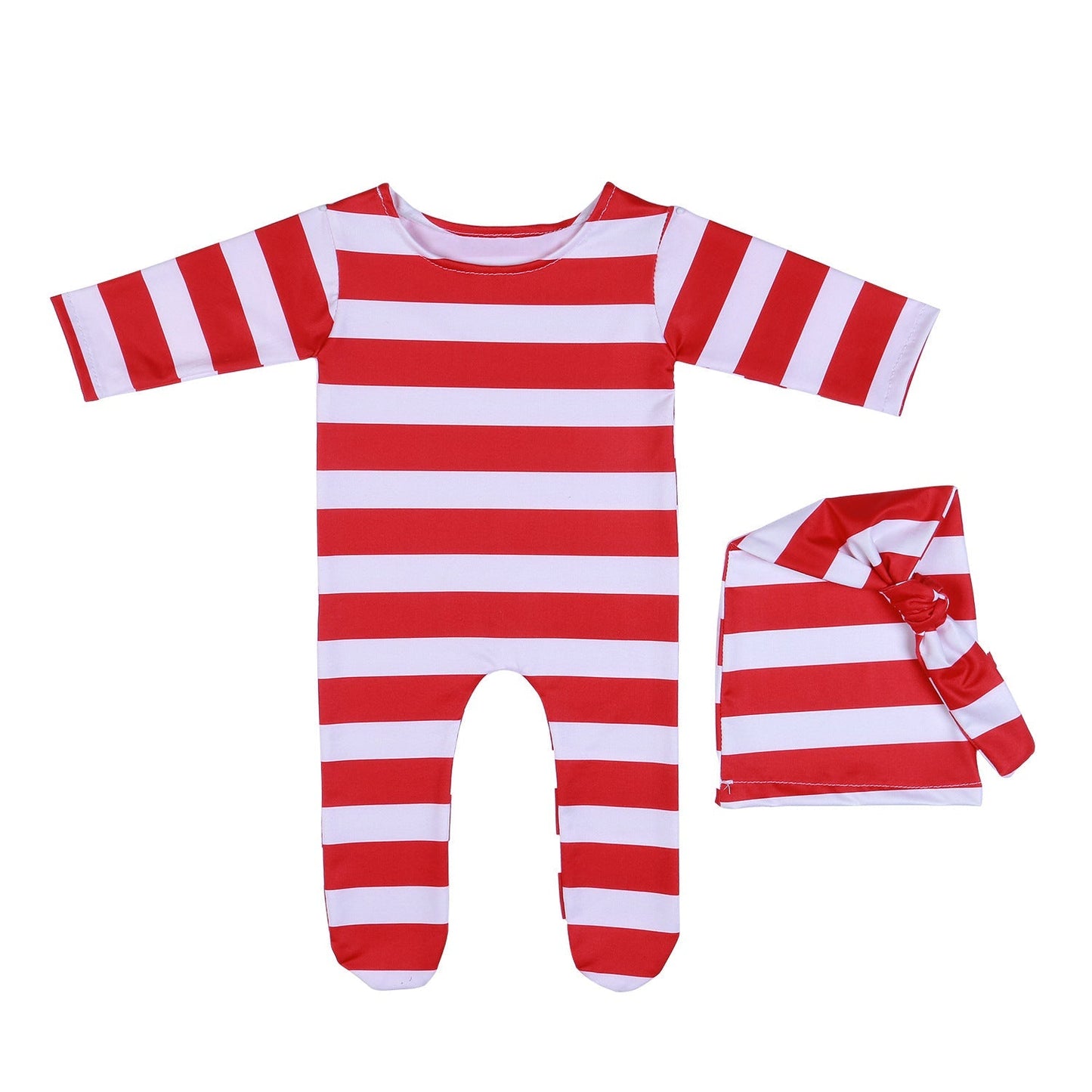 Weihnachtsknotenmütze und Pyjama-Set für 18-20 Zoll Reborn-Puppen