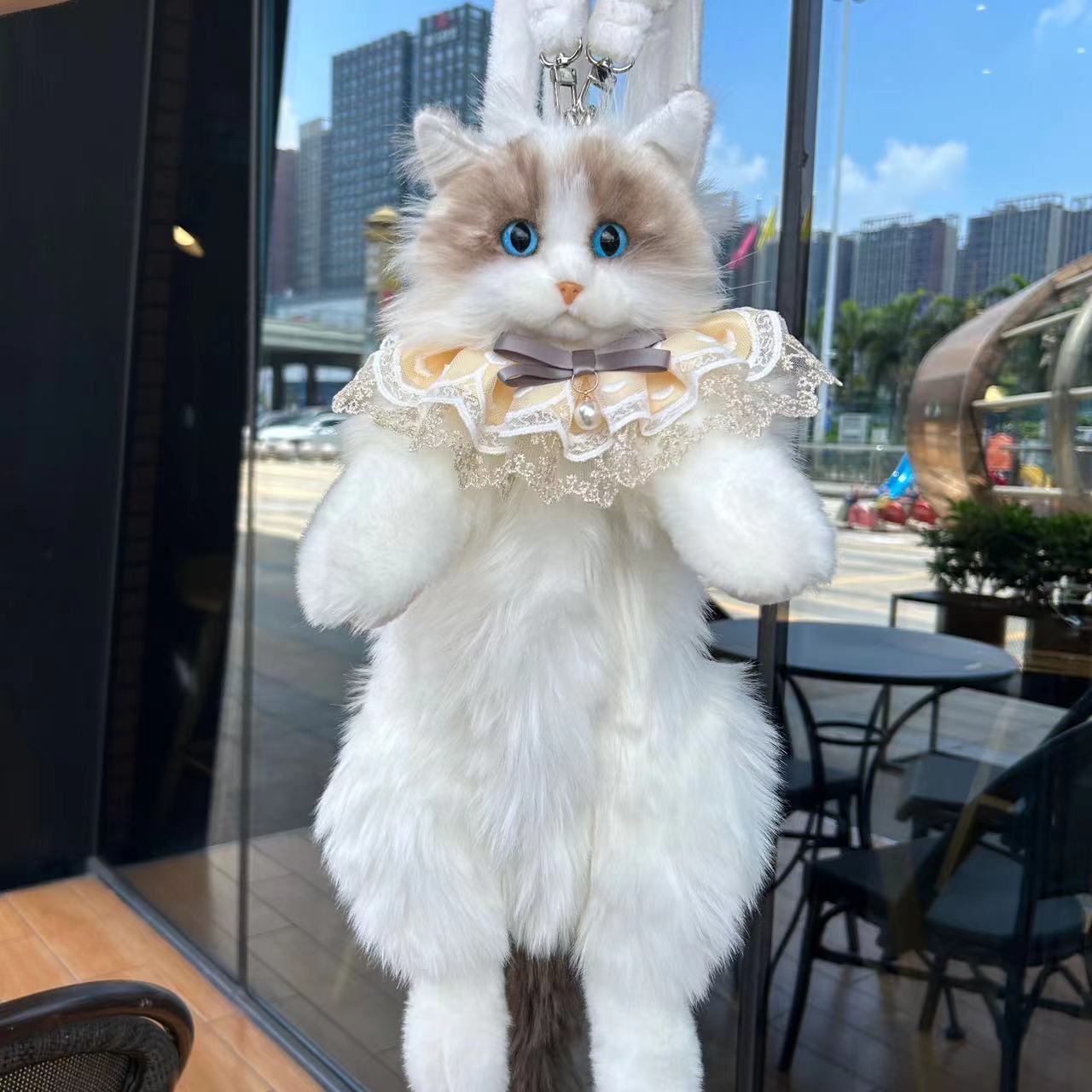 Süßer lebensechter Plüsch-Rucksack mit Ragdoll-Katze-Simulation