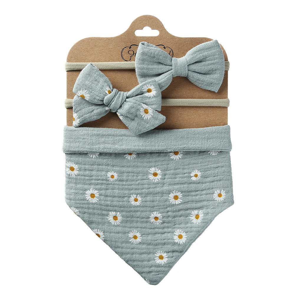 Bedrucktes wendbares Bandana-Lätzchen & Stirnband-Set 3-teilig
