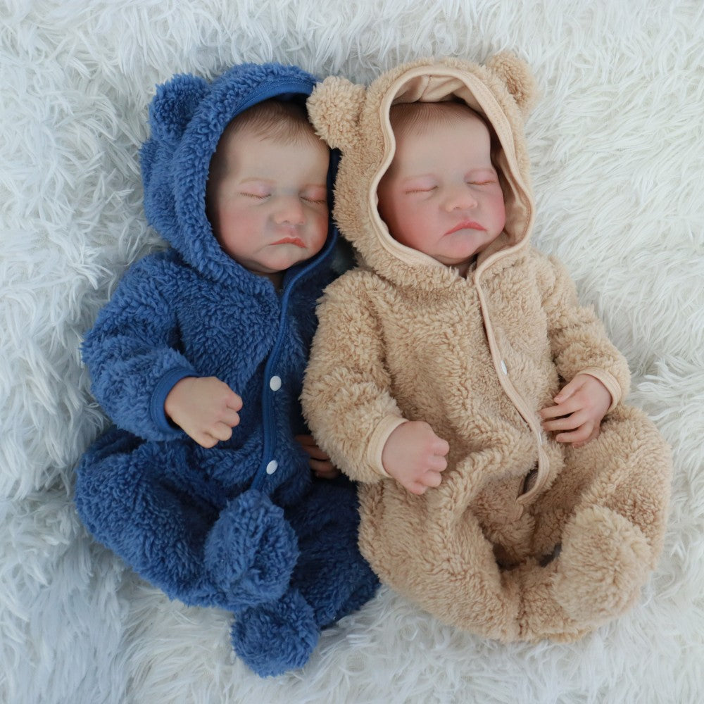 18 Zoll lebensechte schlafende Reborn Bybypuppe Zwillinge-Levi